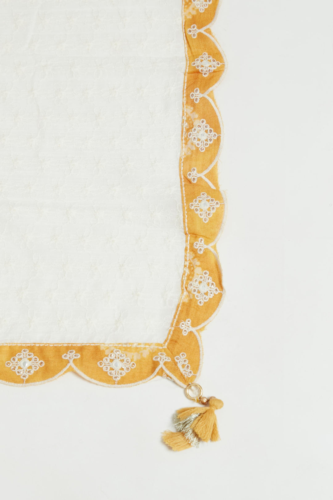 Neerus Yellow cotton kurta set - detail view 2