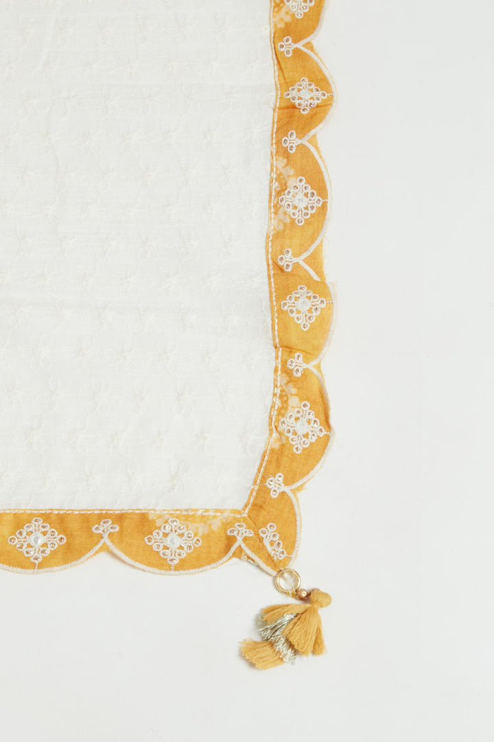 Neerus Yellow cotton kurta set - detail view 2