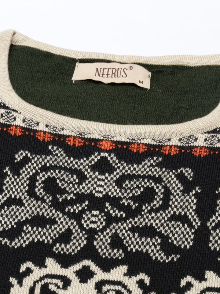 Neerus Ivory Color Undefined Fabric Kurtha Winter Wear
