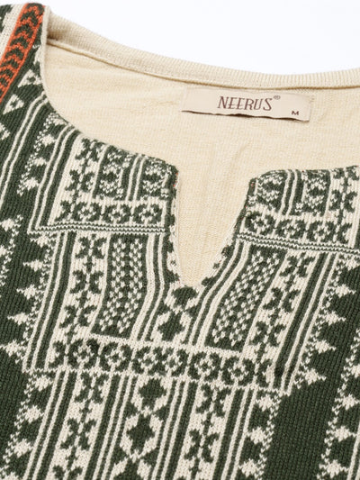 Neeru'S Ivory Color  Winter Wear Kurtha
