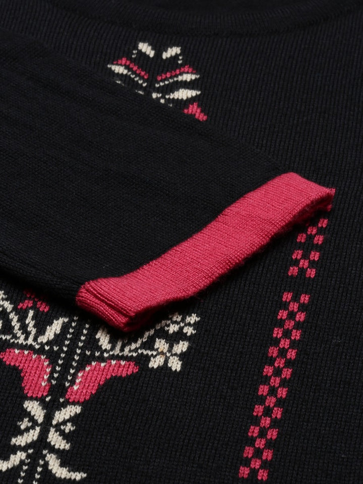 Neerus Black Color Winter Wear Kurtha