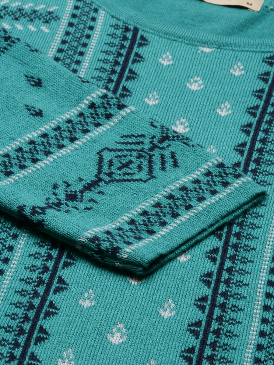 Neerus Light Green Color Winter Wear Kurtha