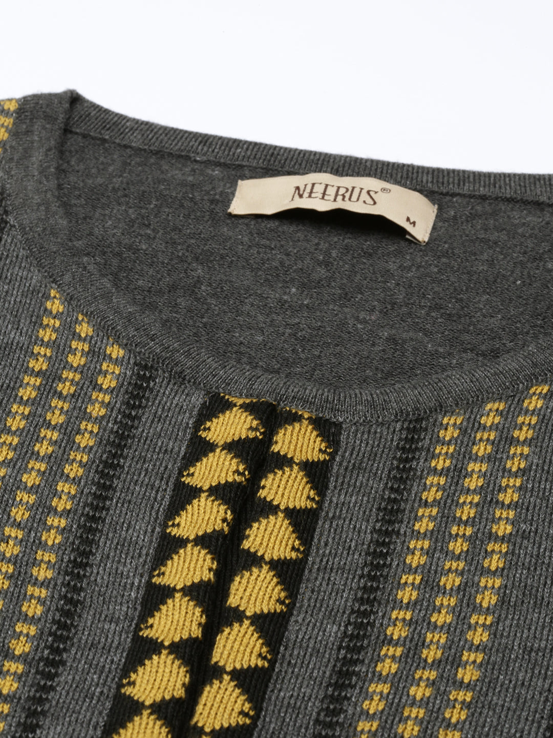 Neerus Grey straight kurti - side view