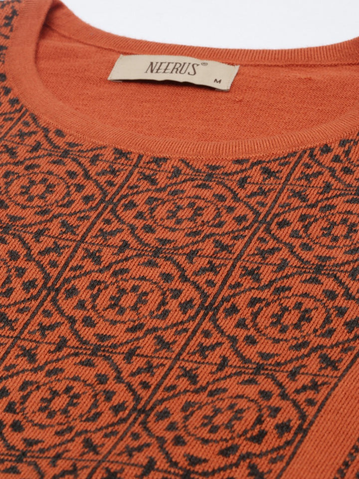 Neerus Rust Color Kurtha Winter Wear