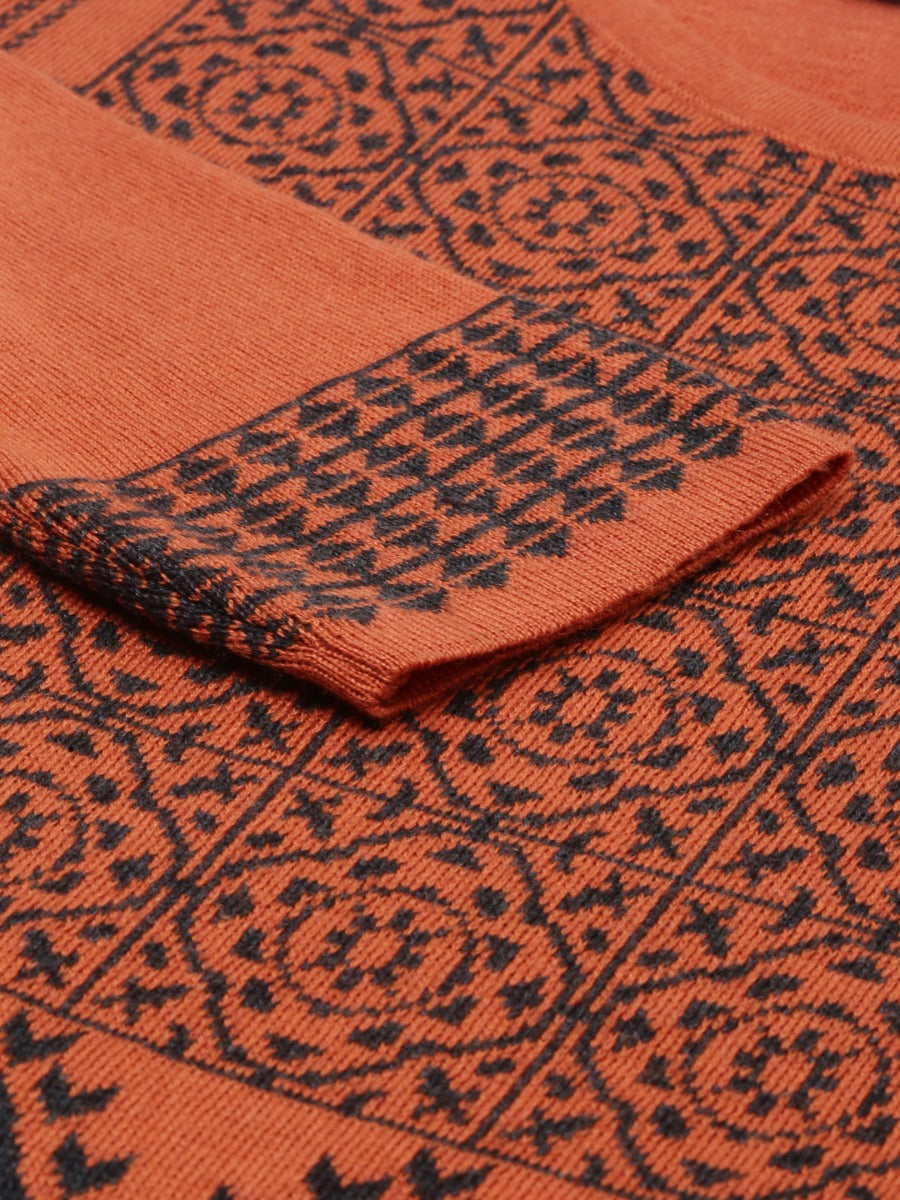 Neerus Rust Color Kurtha Winter Wear