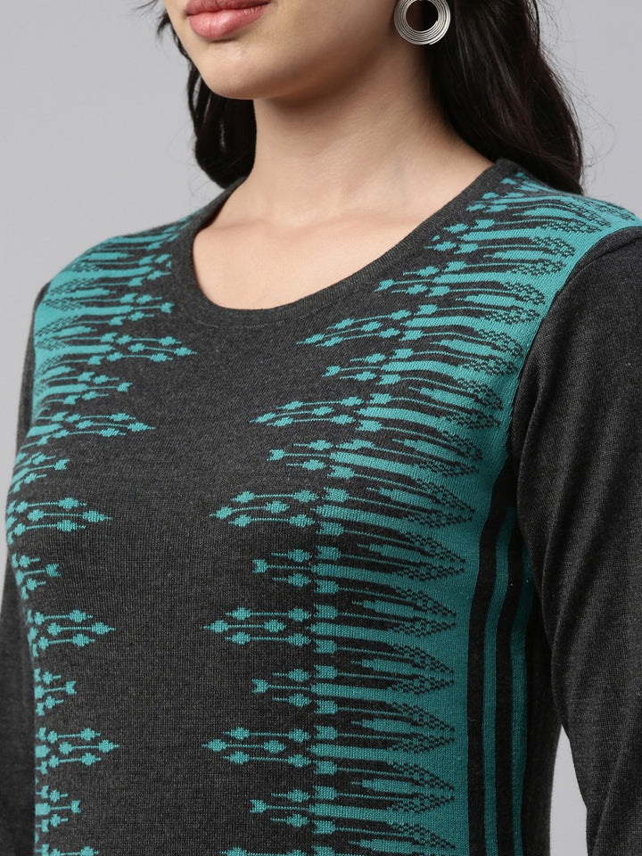 Neerus Turquise Color Winter Wear Kurtha