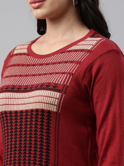 Neeru'S Maroon Color, Winter Wear Kurtha
