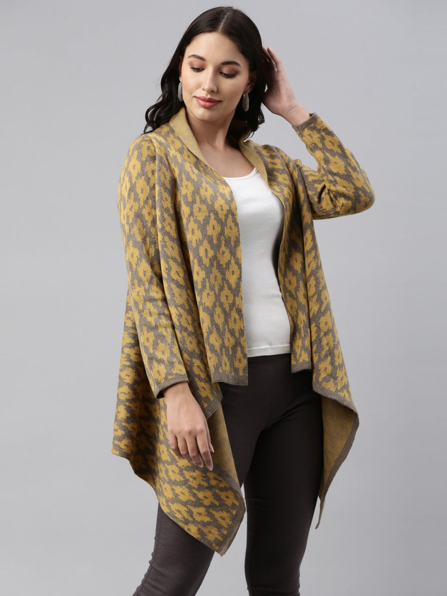 Neerus Olive Color Winter Wear Shrug