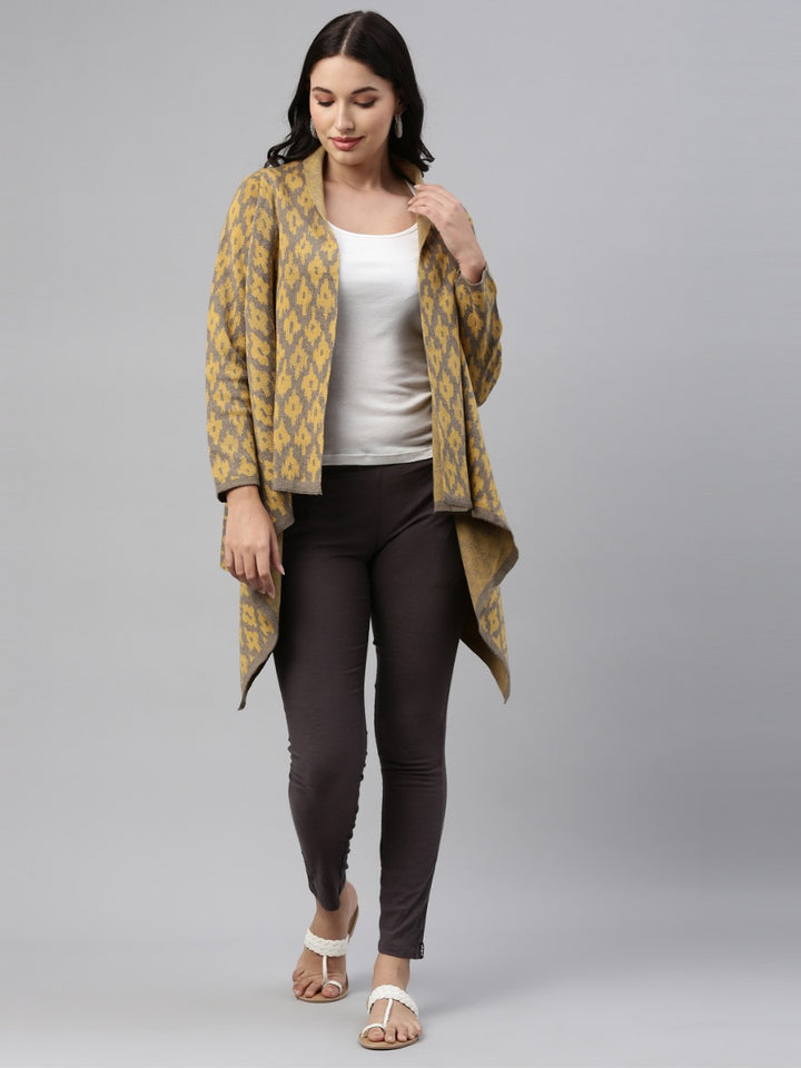 Neerus Olive Color Winter Wear Shrug