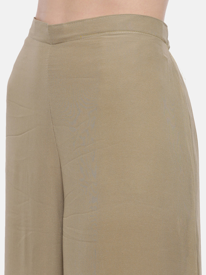 Neerus Mustard Color Georgette Fabric Sleeveless Suit-Plazzo