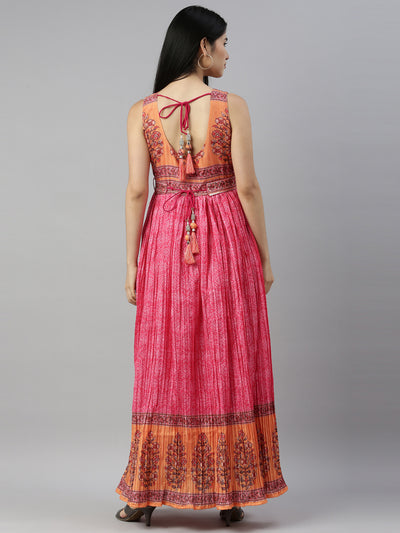 Neeru's Rani Pink Color Crepe Fabric Kurta