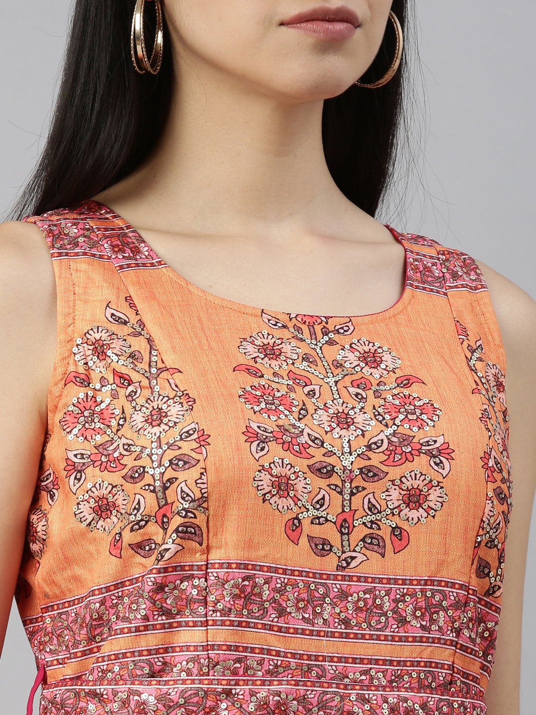 Neeru's Rani Pink Color Crepe Fabric Kurta