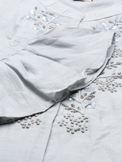 Neeru'S Grey Color, Model Fabric Tunic