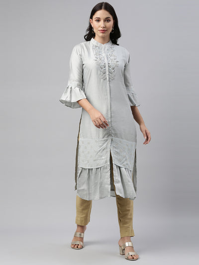 Neeru'S Grey Color, Model Fabric Tunic