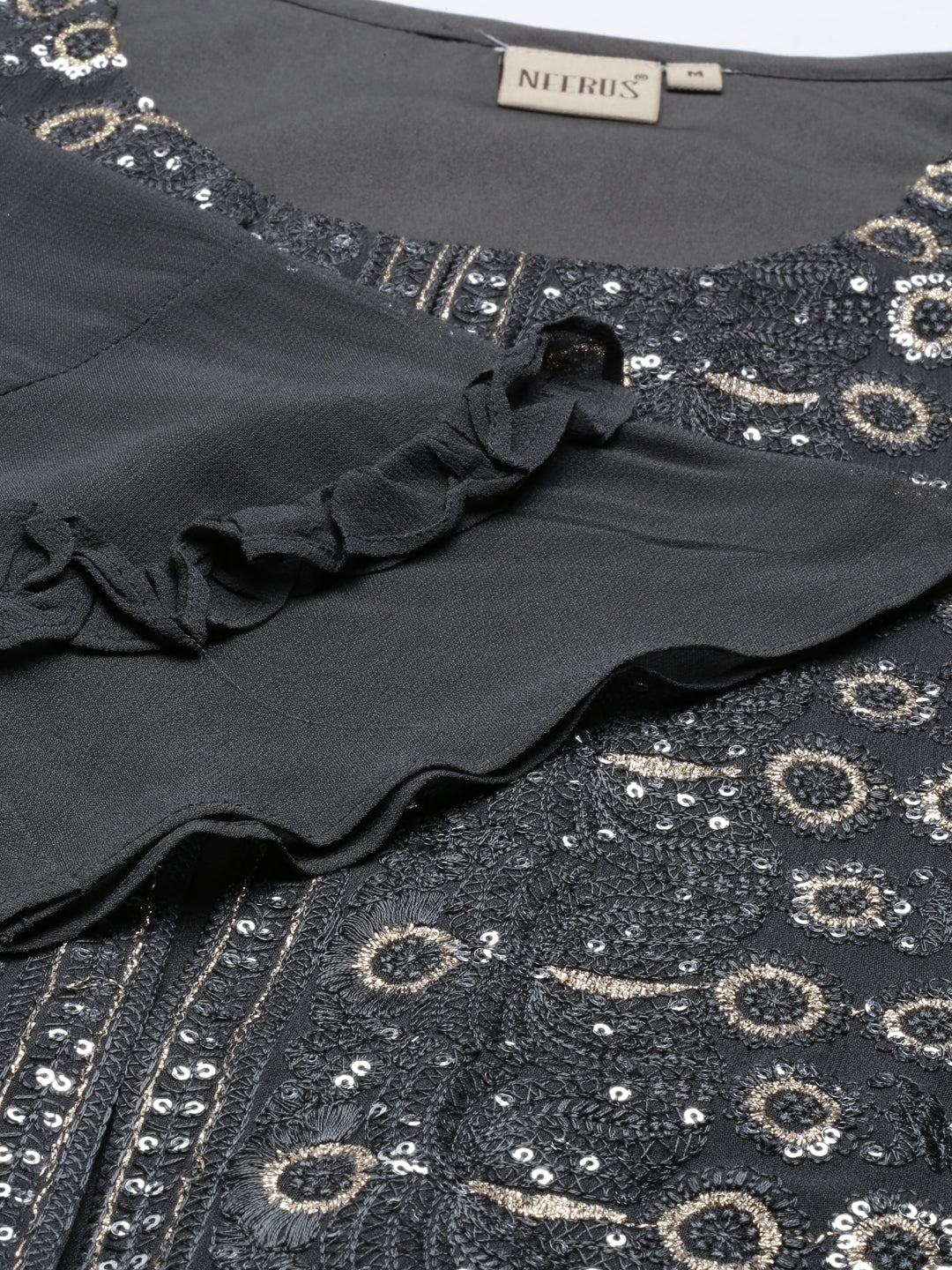 Neeru'S Grey Color, Georgette Fabric Tunic