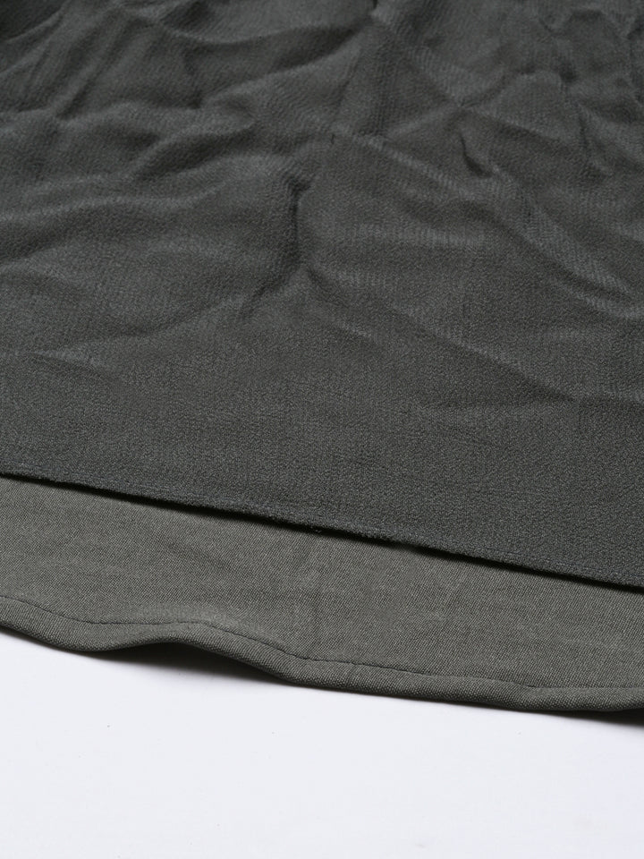 Neerus Grey georgette straight kurti - detail view 4