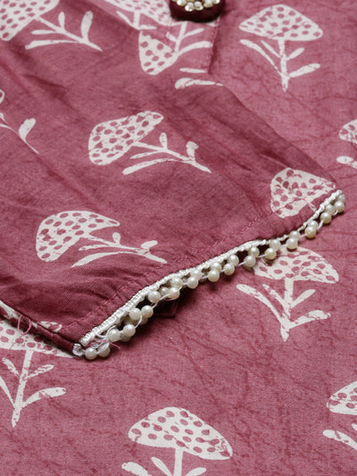 Neeru's Onion Color Muslin Fabric Tunic