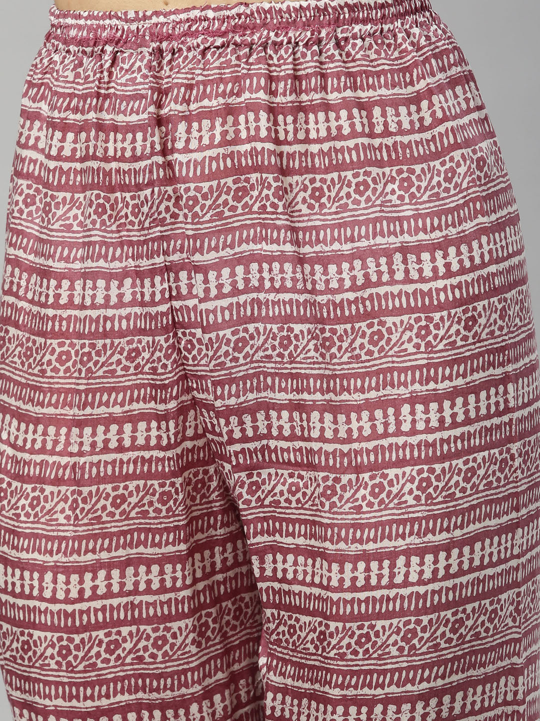 Neerus Onion Color Muslin Fabric Tunic