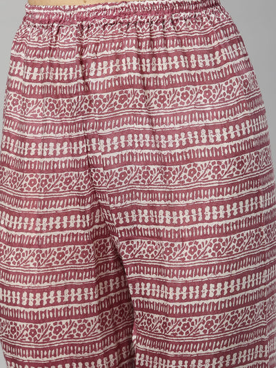 Neeru's Onion Color Muslin Fabric Tunic