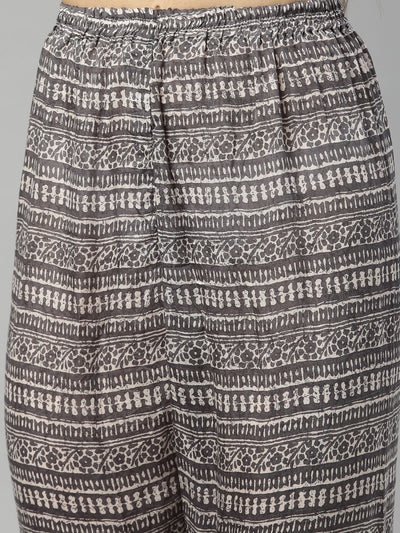 Neeru's Grey Color Muslin Fabric Tunic