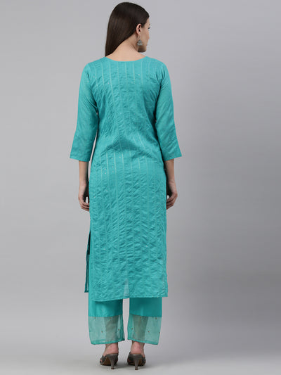 Neeru'S Rama Color Chanderi Fabric Kurta Set