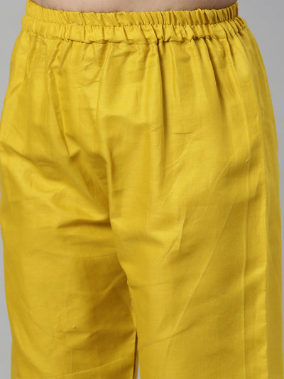 Neeru'S Yellow Color Chanderi Fabric Kurta Set