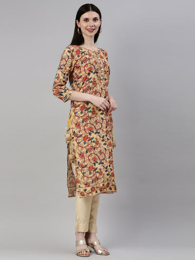 Neeru's Yellow Color Dupion Silk Fabric Kurta