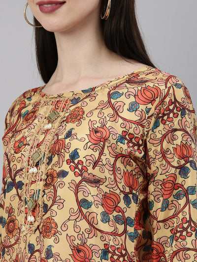 Neeru'S Yellow Color Dupion Silk Fabric Kurta