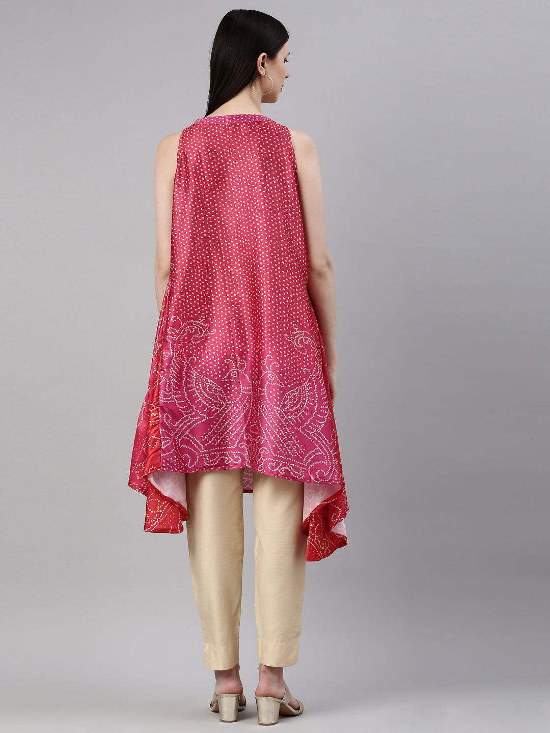 Neerus Rani Pink Color Satin Fabric Kurta