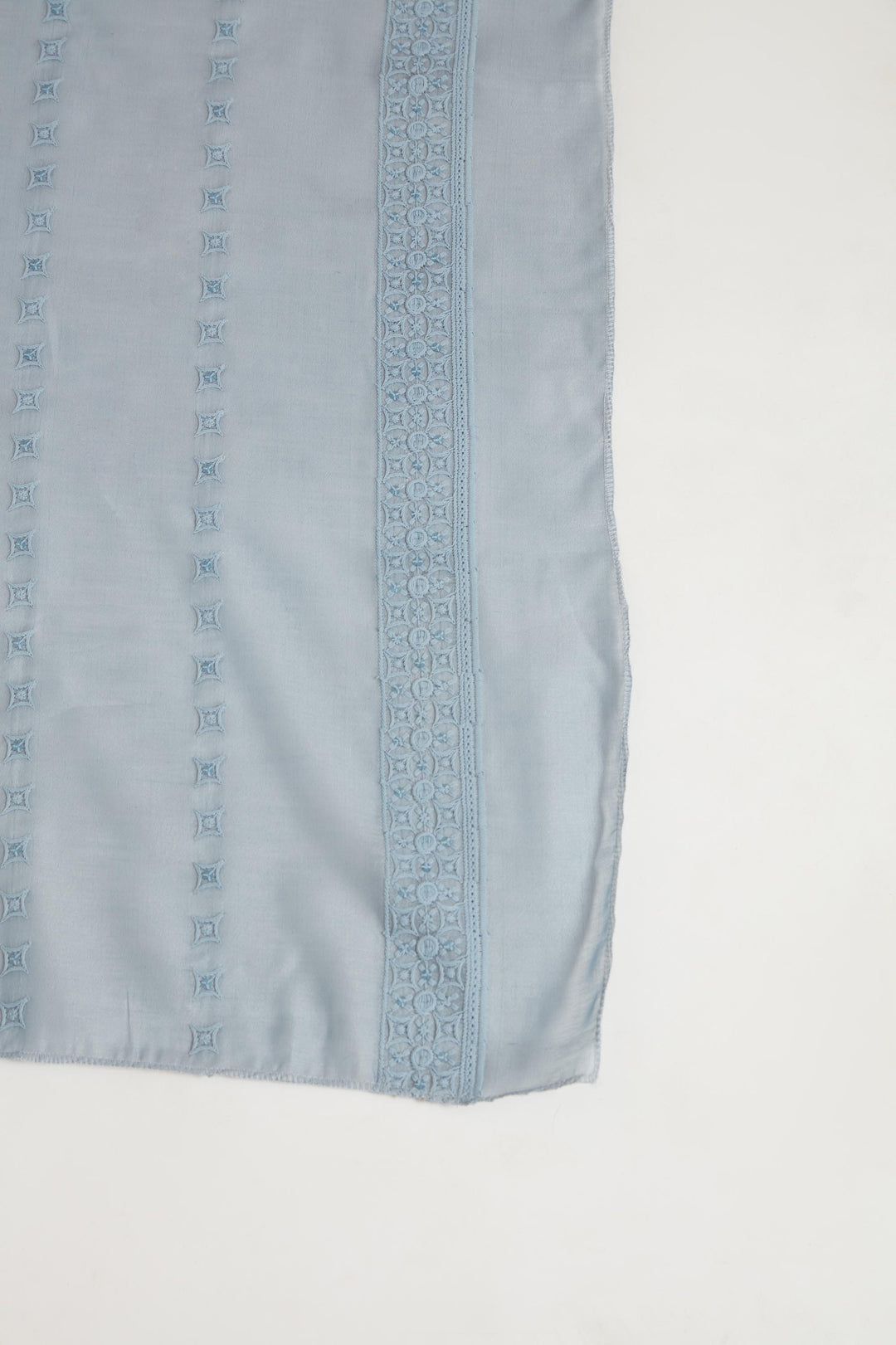 Neerus Grey Chanderi printed suit set - detail view 3