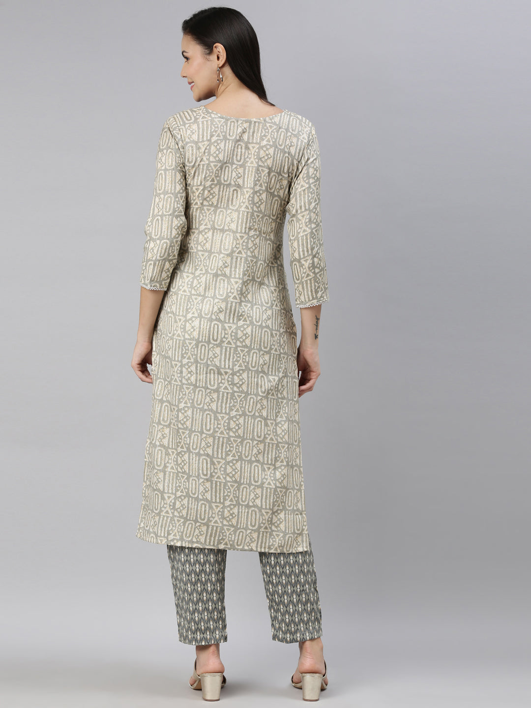 Neeru's Grey Color Rayon Fabric Kurta