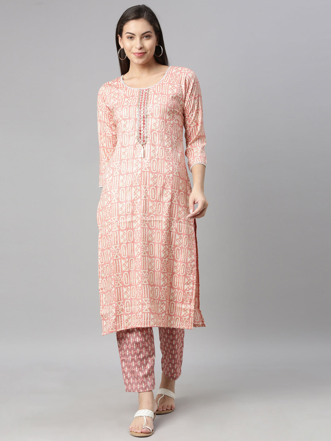 Neeru'S PINK Color RAYON Fabric Kurta