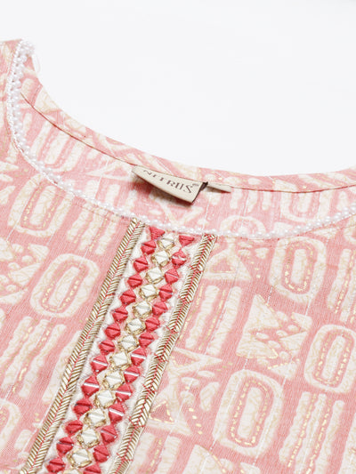 Neeru's Pink Color Rayon Fabric Kurta