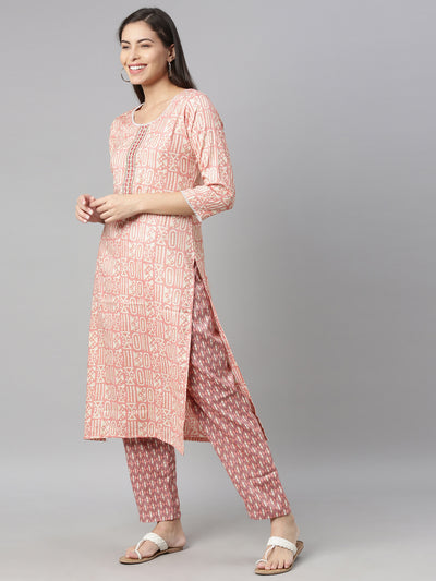 Neeru'S PINK Color RAYON Fabric Kurta