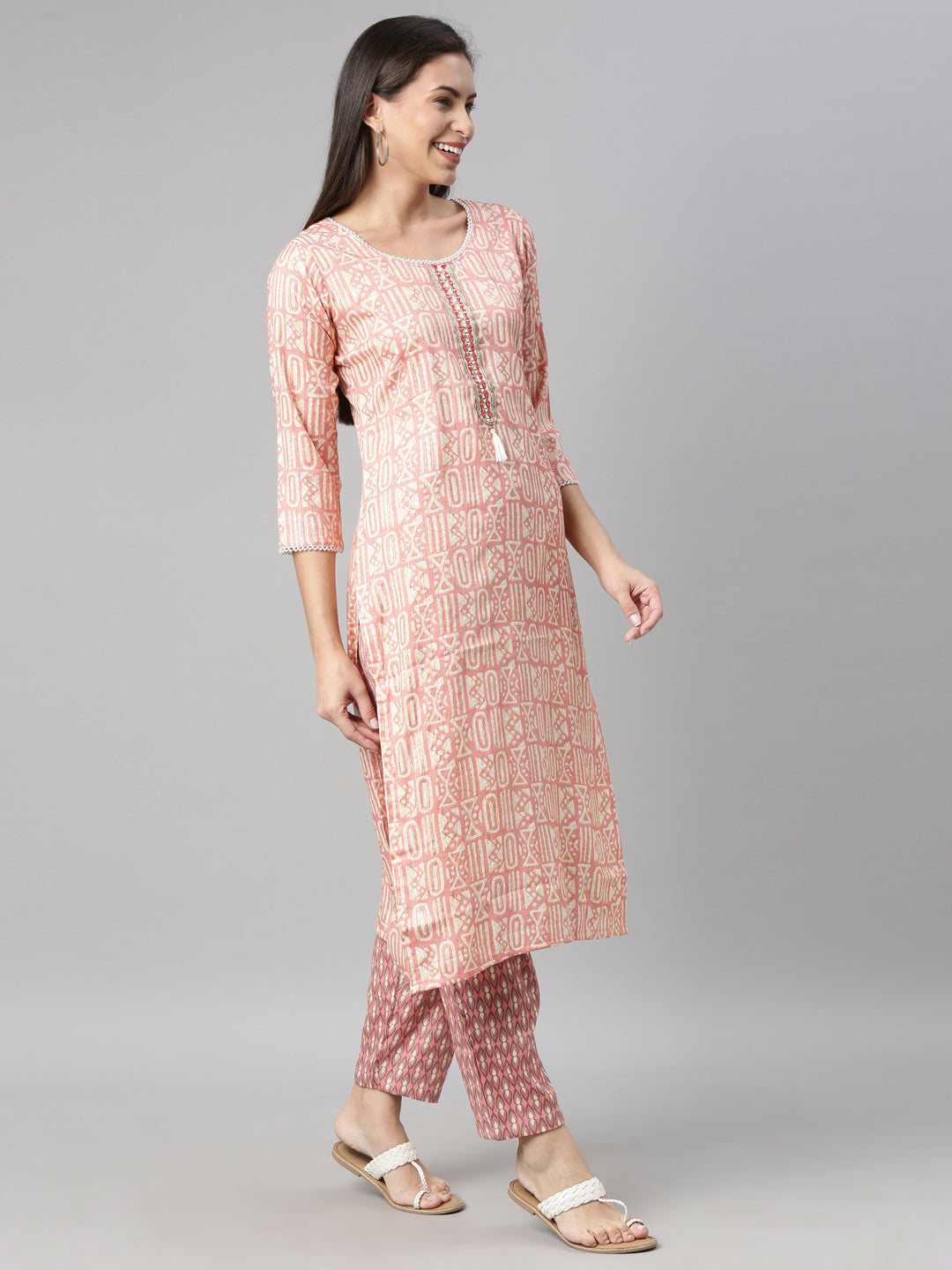 Neeru'S PINK Color RAYON Fabric Kurta