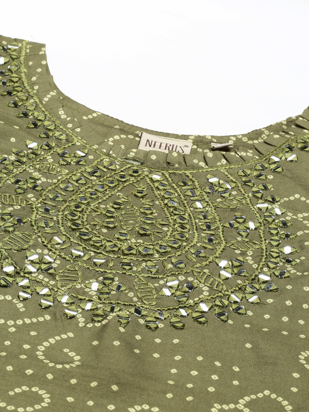 Neerus M Green Color Silk Fabric Kurta