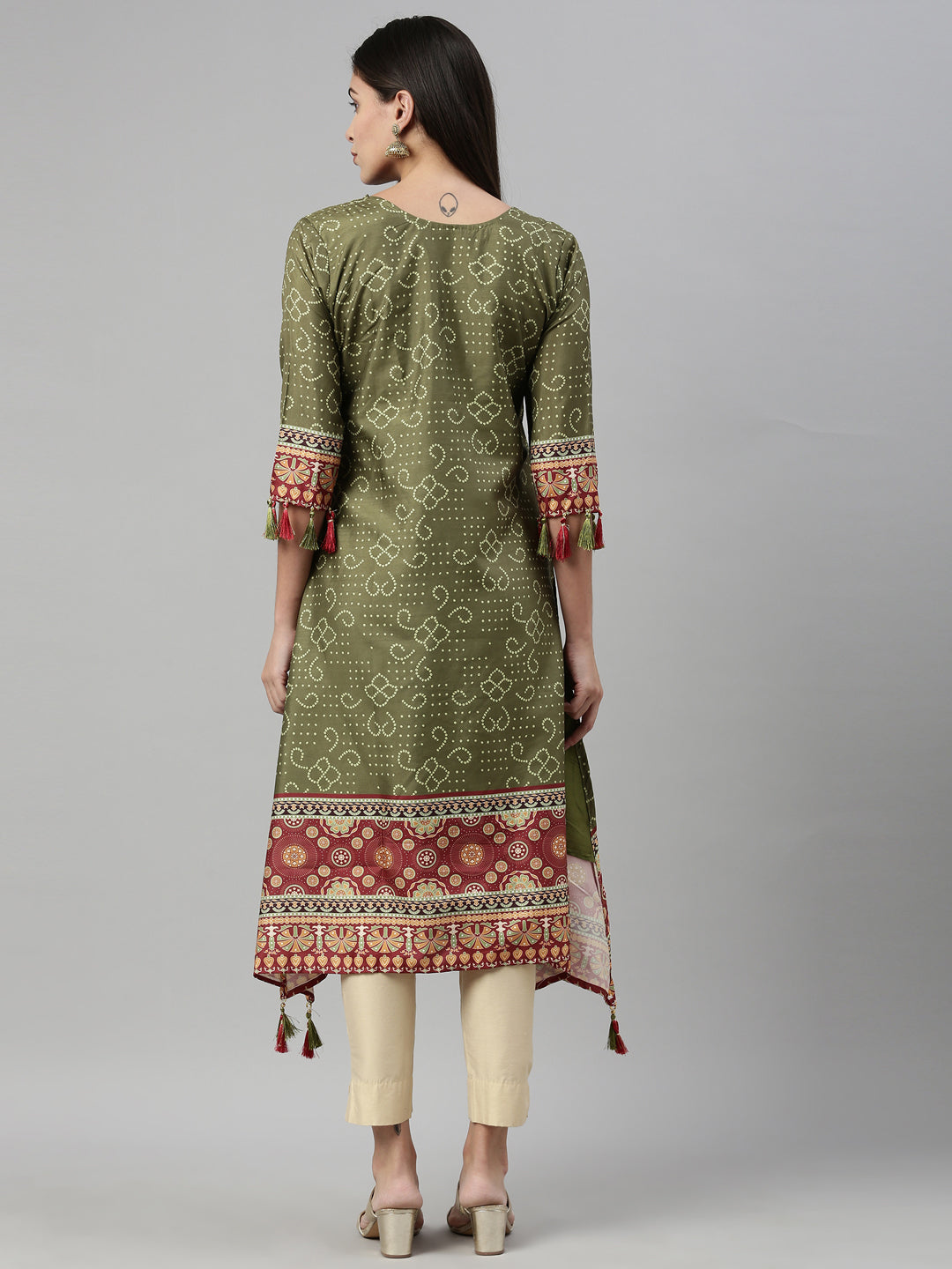 Neerus M Green Color Silk Fabric Kurta