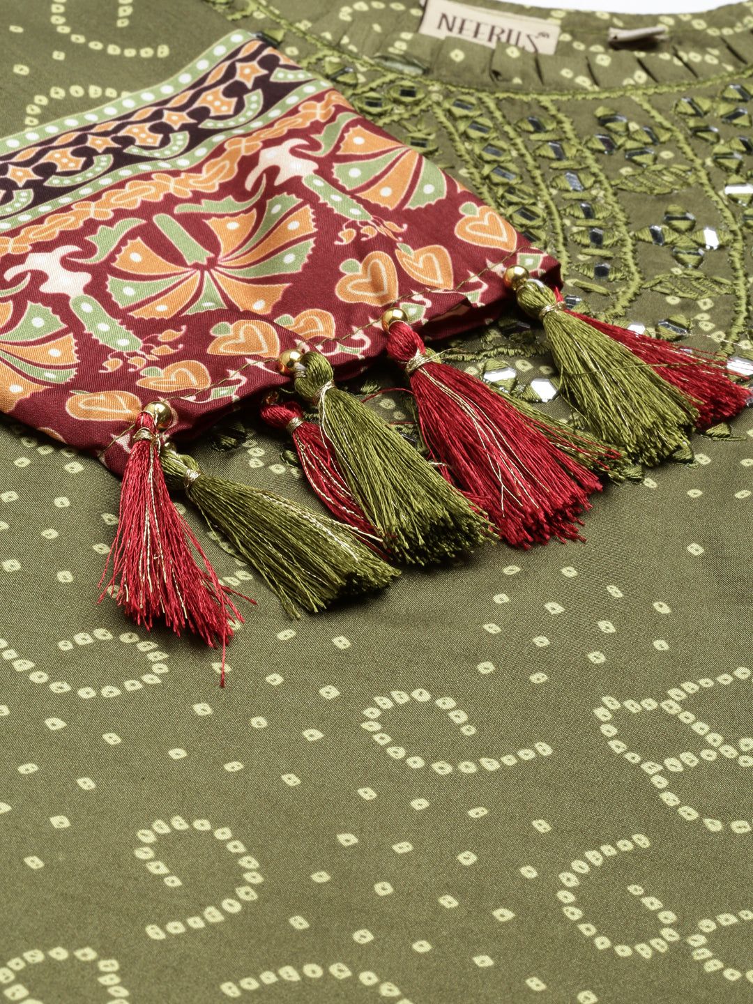 Neerus M Green Color Silk Fabric Kurta