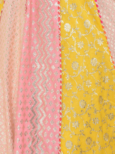 Neeru'S multicolor color banaras fabric lehenga choli