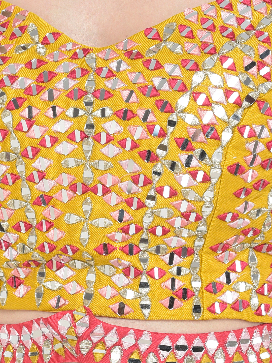 Neeru'S multicolor color banaras fabric lehenga choli