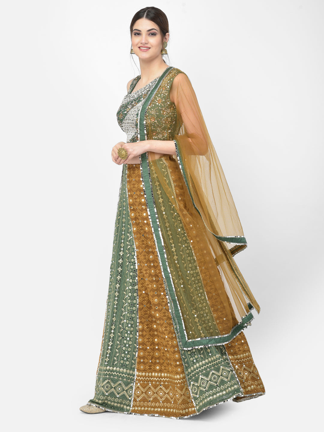Neeru'S Multicolor Color Georgette Fabric Lehenga Choli