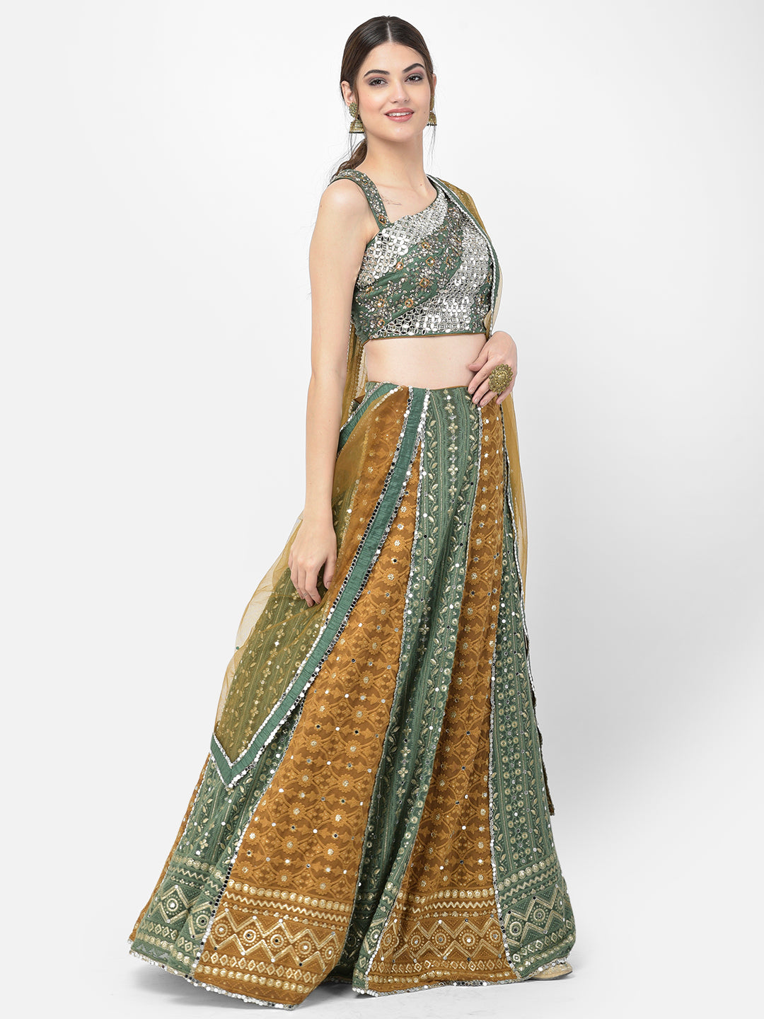 Neeru'S Multicolor Color Georgette Fabric Lehenga Choli
