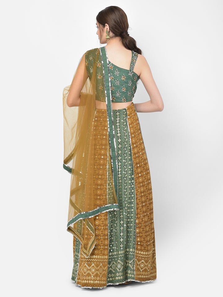 Neerus Multi georgette embellished lehenga choli set - detail view 1