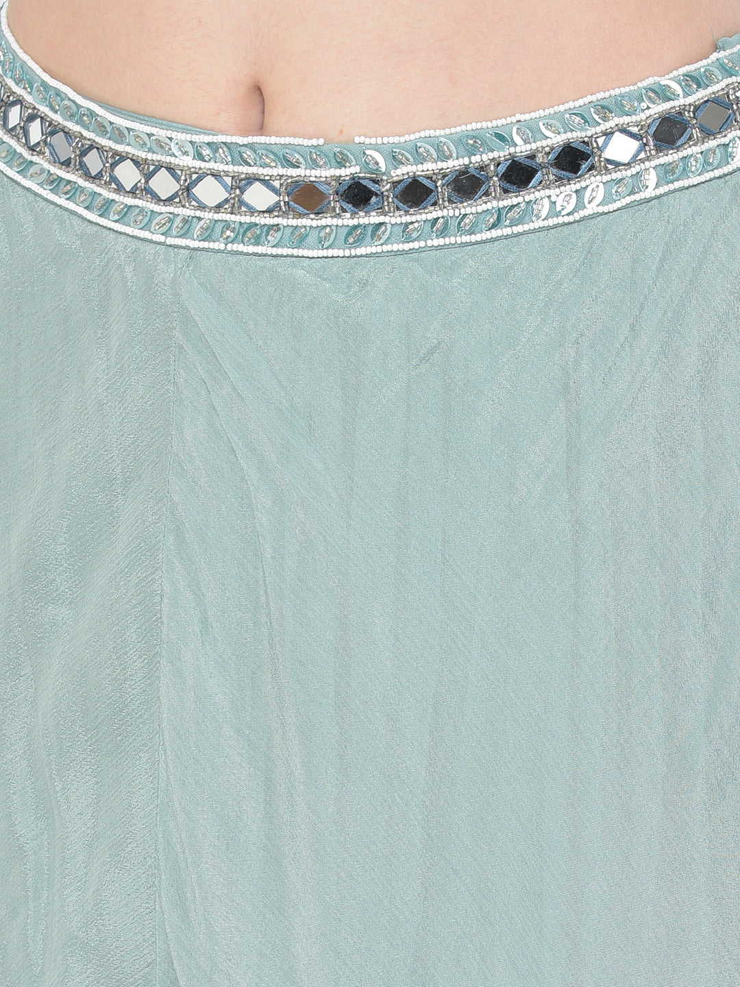 Neerus Pista Color Chiffon Fabric Lehenga Choli