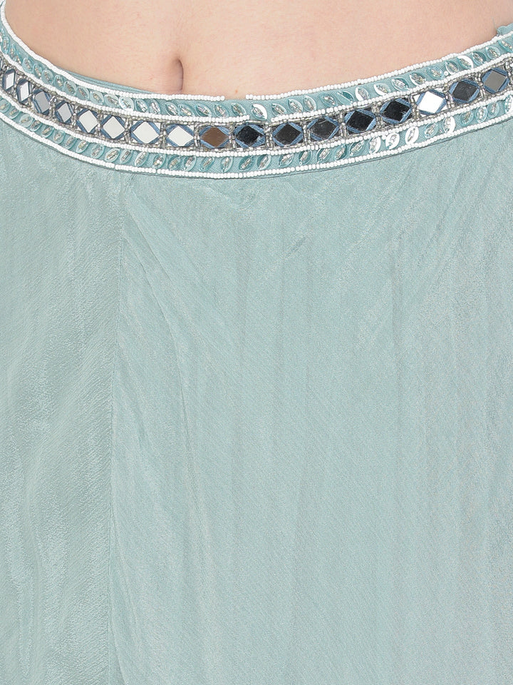 Neerus Pista Color Chiffon Fabric Lehenga Choli