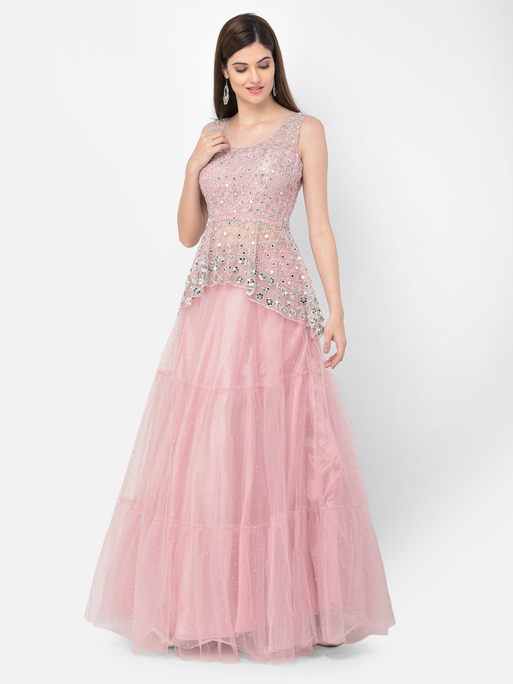 Neerus Baby Pink Color Nett Fabric Lehenga Choli