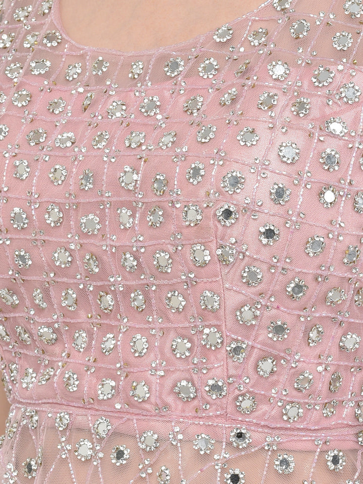 Neerus Baby Pink Color Nett Fabric Lehenga Choli