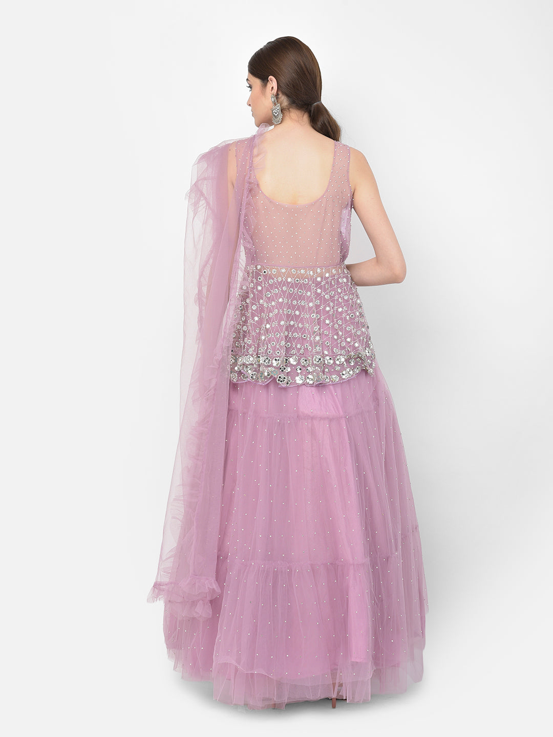 Neerus Purple Color Nett Fabric Salwar Kameez