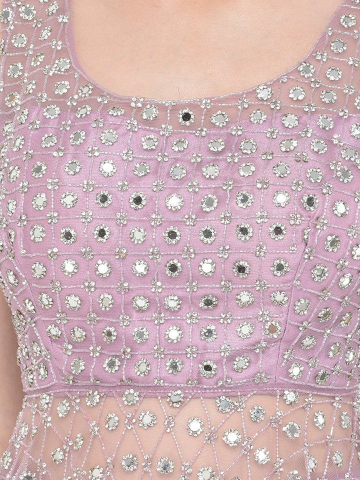 Neerus Purple Color Nett Fabric Salwar Kameez