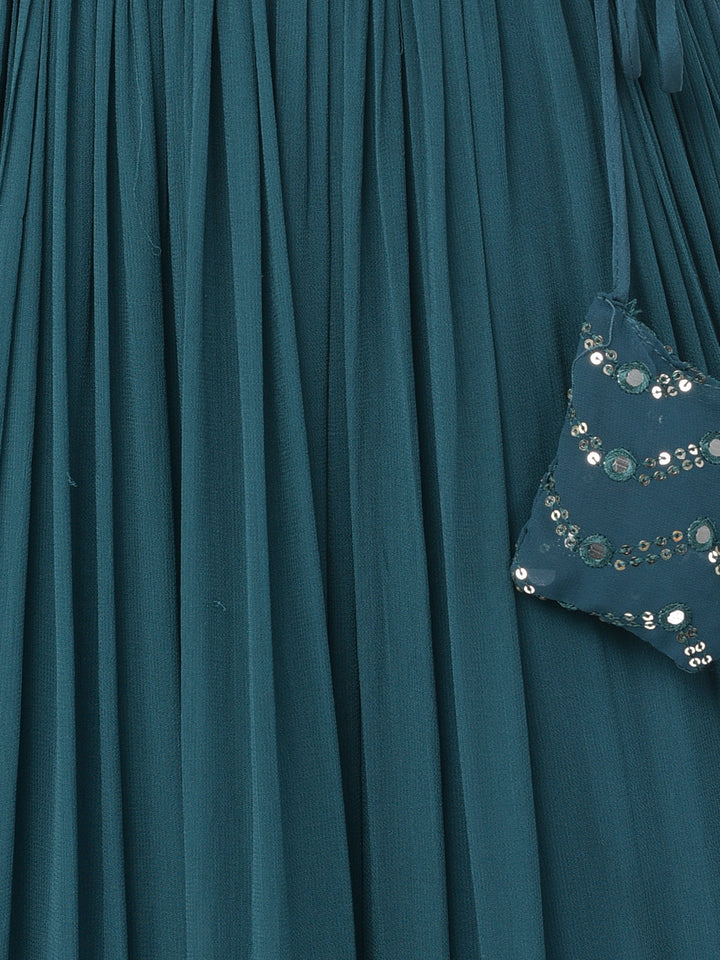 Neerus Peacock Color Georgette Fabric Lehenga Choli